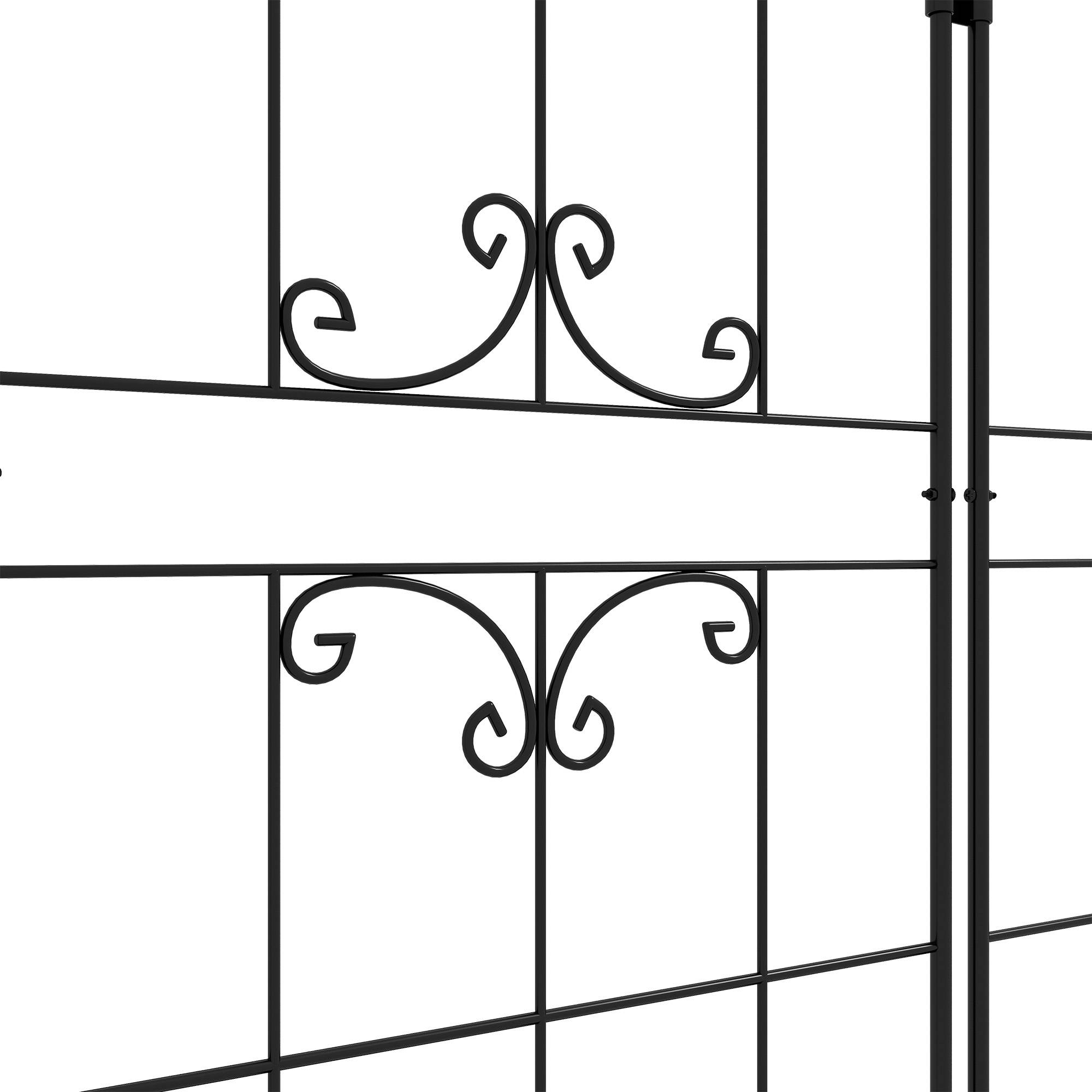 Lot de 2 treillis de jardin métal noir 50 x 1.3 x 181 cm - PANGIVO - Image 10