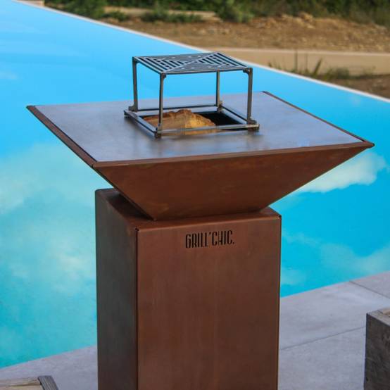 Grill'Chic - Pack Decouverte Brasero Auvergnat Corten Bois Carre 62 Simple Cuve - GRILL CHIC - Image 5