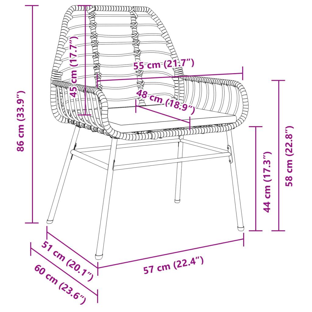 Lot de 2 Fauteuils Bas de Jardin Résine Tressée avec Coussins pour Terrasse Noir – ComfortXL Outdoor Living - Image 9