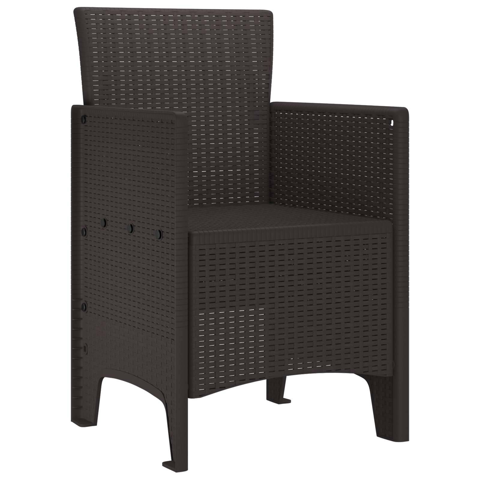 PANGIVO - Chaise de jardin polypropylène marron 53 x 49 x 85 cm, Poids :12.6kg - PANGIVO - Image 2