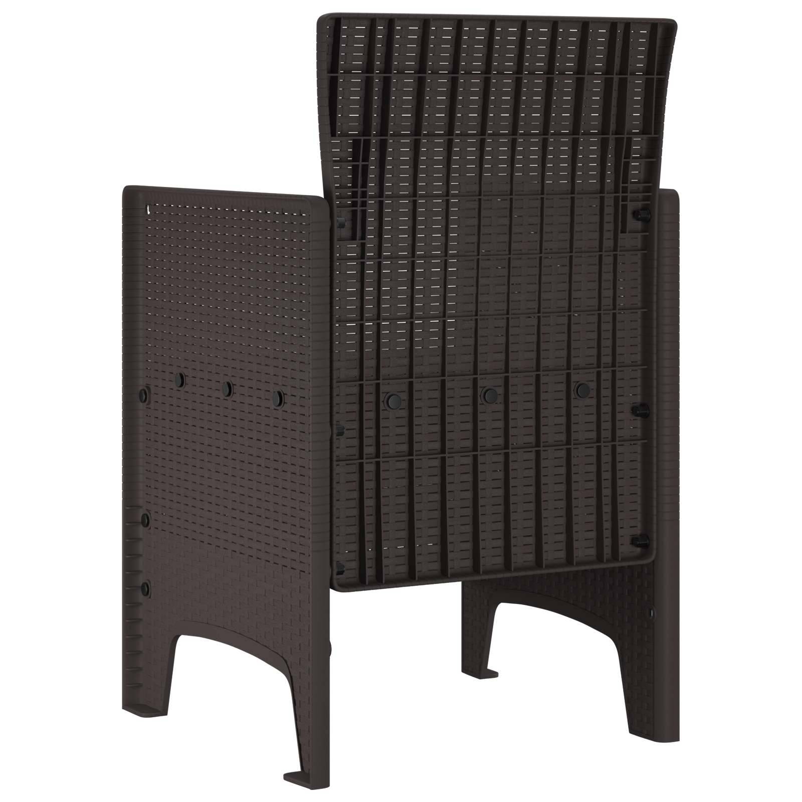 PANGIVO - Chaise de jardin polypropylène marron 53 x 49 x 85 cm, Poids :12.6kg - PANGIVO - Image 5