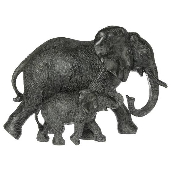 Atmosphera - Statue 2 éléphants Kenna H.15,5cm résine - Atmosphera Créateur d'intérieur - Image 5