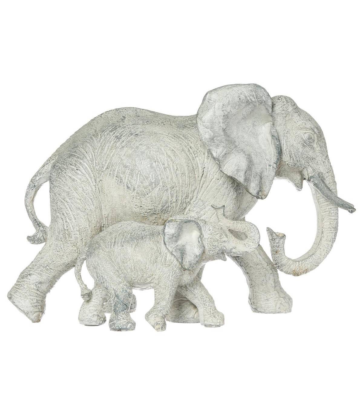 Objet déco Éléphant et  Éléphanteau en résine