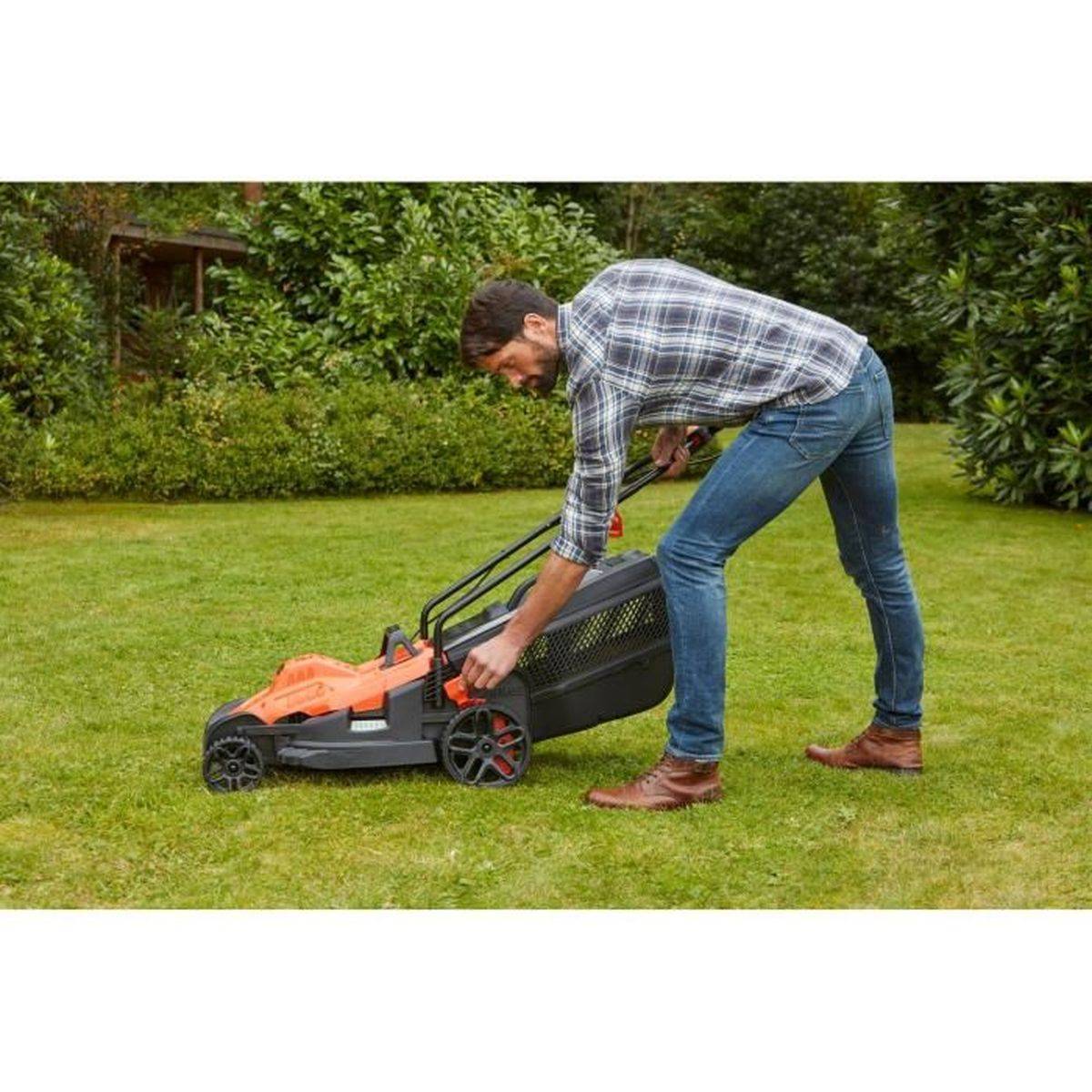 Tondeuse filaire électrique 1400 W, largeur de coupe 34 cm, hauteur 20-70 mm, bac 40 L - BLACK + DECKER - Image 6