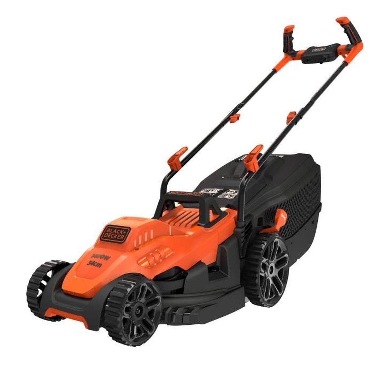 Tondeuse filaire électrique 1400 W, largeur de coupe 34 cm, hauteur 20-70 mm, bac 40 L - BLACK + DECKER - Image 1