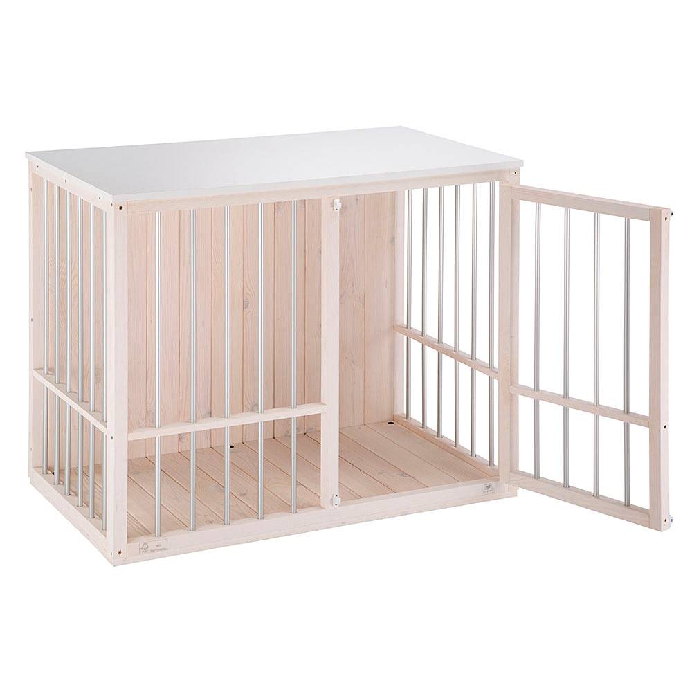 Ferplast - Niche d’intérieur pour Chiens DOG FORT, Bois FSC, Barres Aluminium, Fermeture de Sécurité - Imagen 4