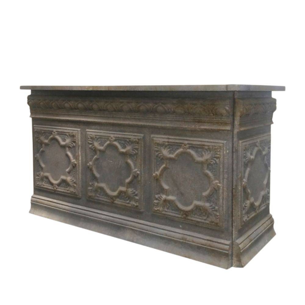 Chemin De Campagne - Comptoir vintage avec étagère en fer gris antique 217 x 76 x 118 cm Chemin de campagne - Imagen 1