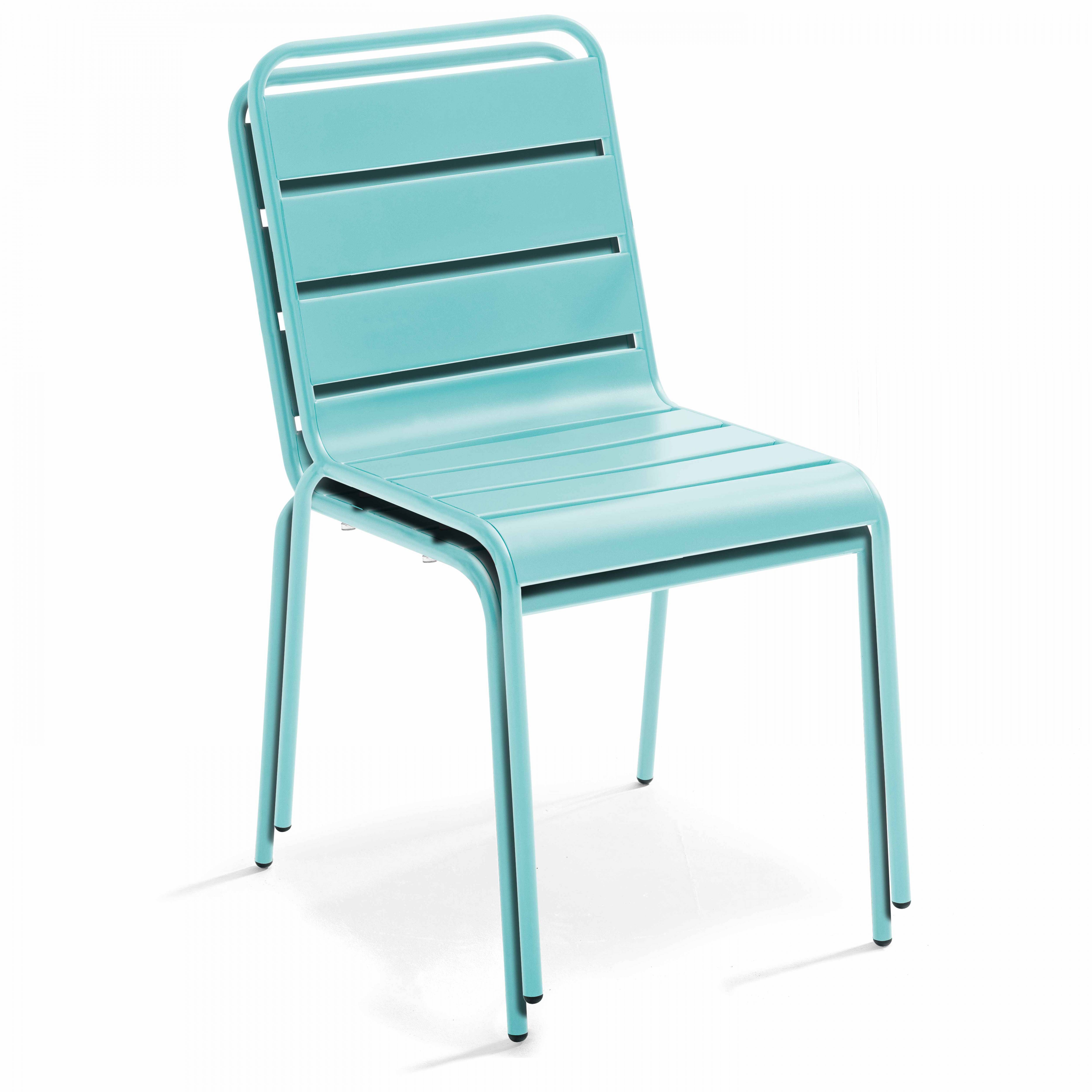 Oviala - Chaise de jardin en métal turquoise Palavas - Oviala - Imagen 5