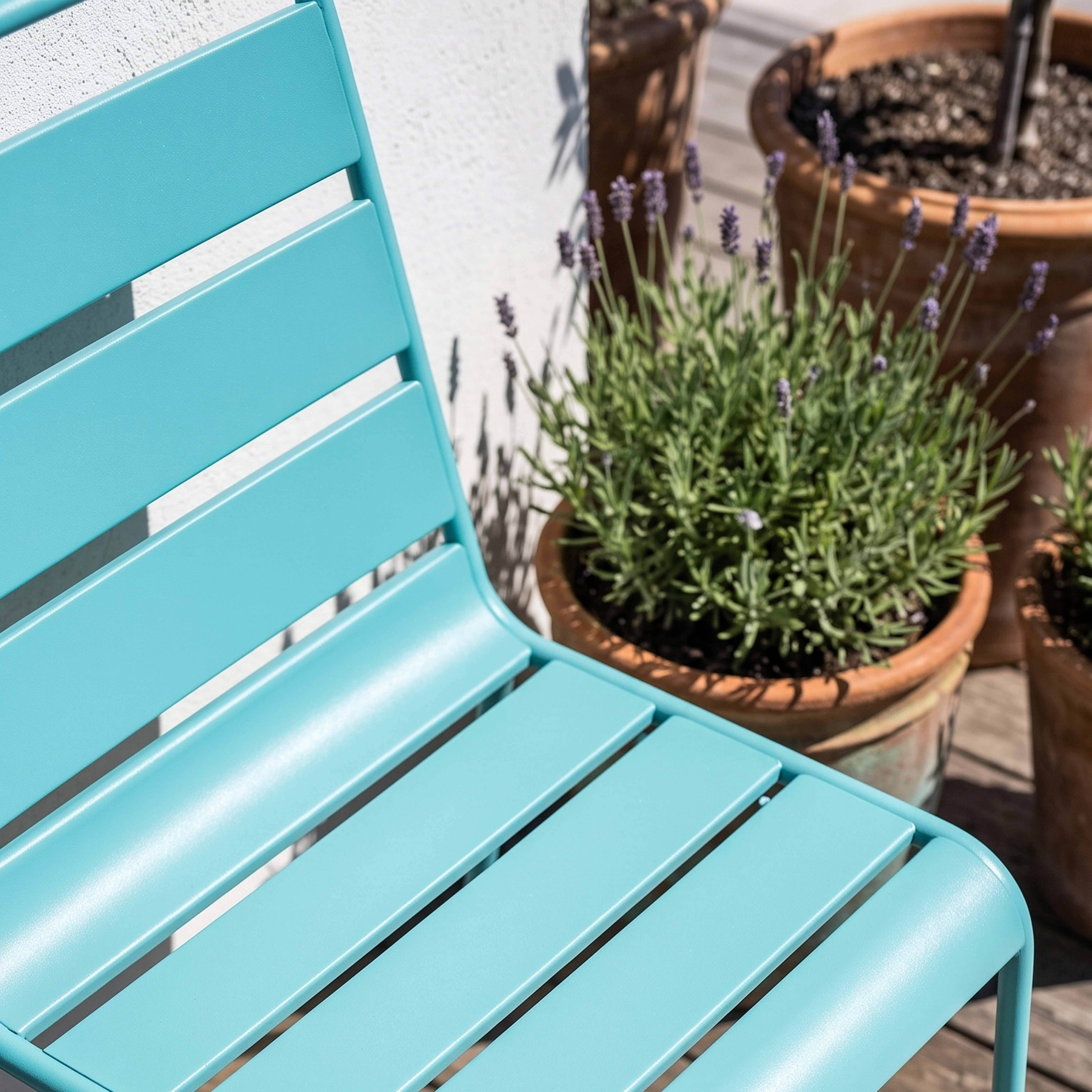 Oviala - Chaise de jardin en métal turquoise Palavas - Oviala - Imagen 3