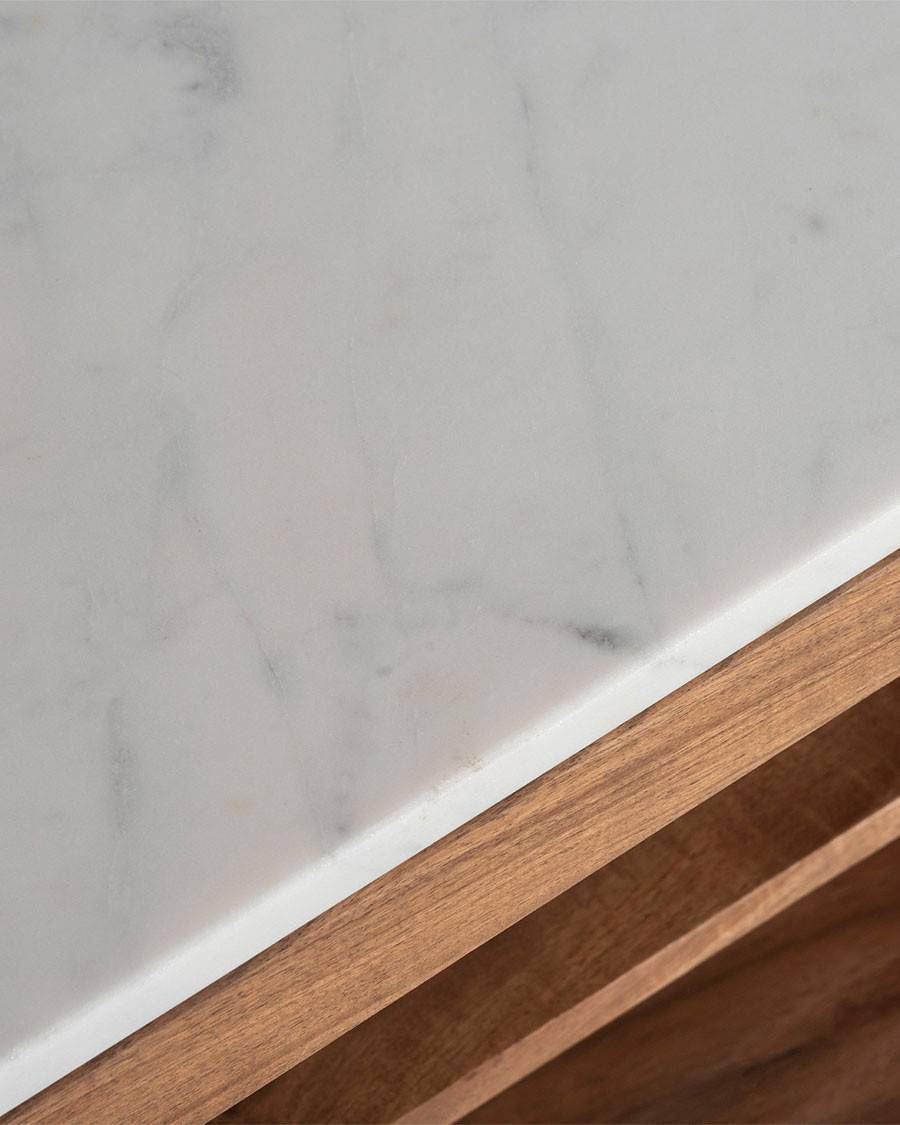 Endah - Meuble en Mindy massif et marbre blanc 175 cm - UNIQKA - Imagen 7