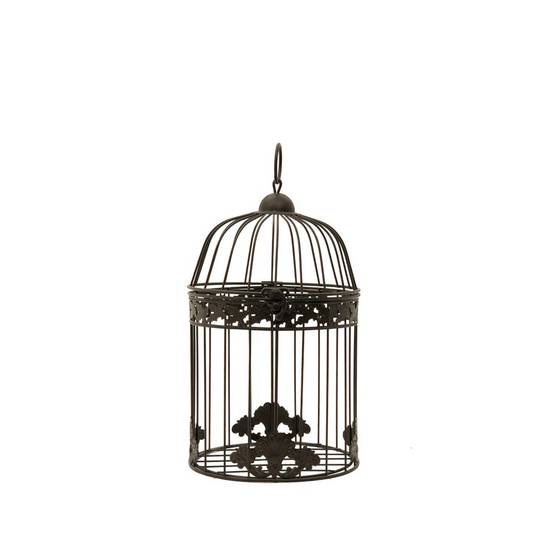 Cage à oiseaux décorative ancienne métal marron ø13x23cm Chemin de campagne - Imagen 1