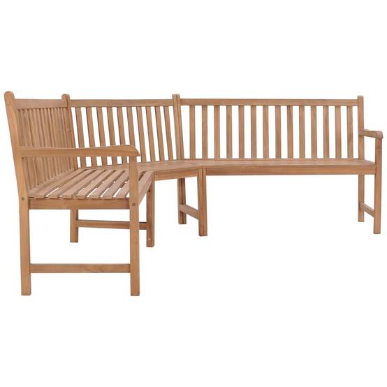 Banc de jardin meuble de patio d'extérieur terrasse d'angle de jardin 185 x 185 x 90 cm bois de teck solide - Image 2