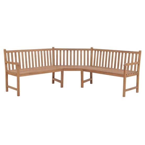 Banc de jardin meuble de patio d'extérieur terrasse d'angle de jardin 185 x 185 x 90 cm bois de teck solide - Image 1