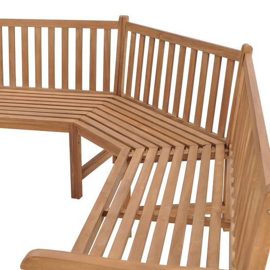 Banc de jardin meuble de patio d'extérieur terrasse d'angle de jardin 185 x 185 x 90 cm bois de teck solide - Image 3