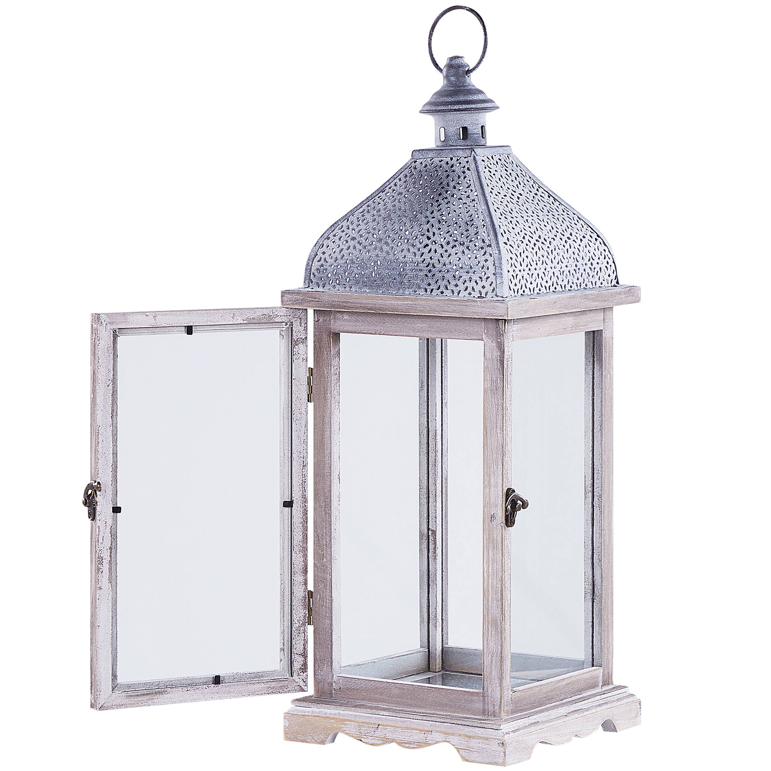 Beliani - Lanterne Métal Blanc SAMAR - 18x18x47- Beliani - Image 4