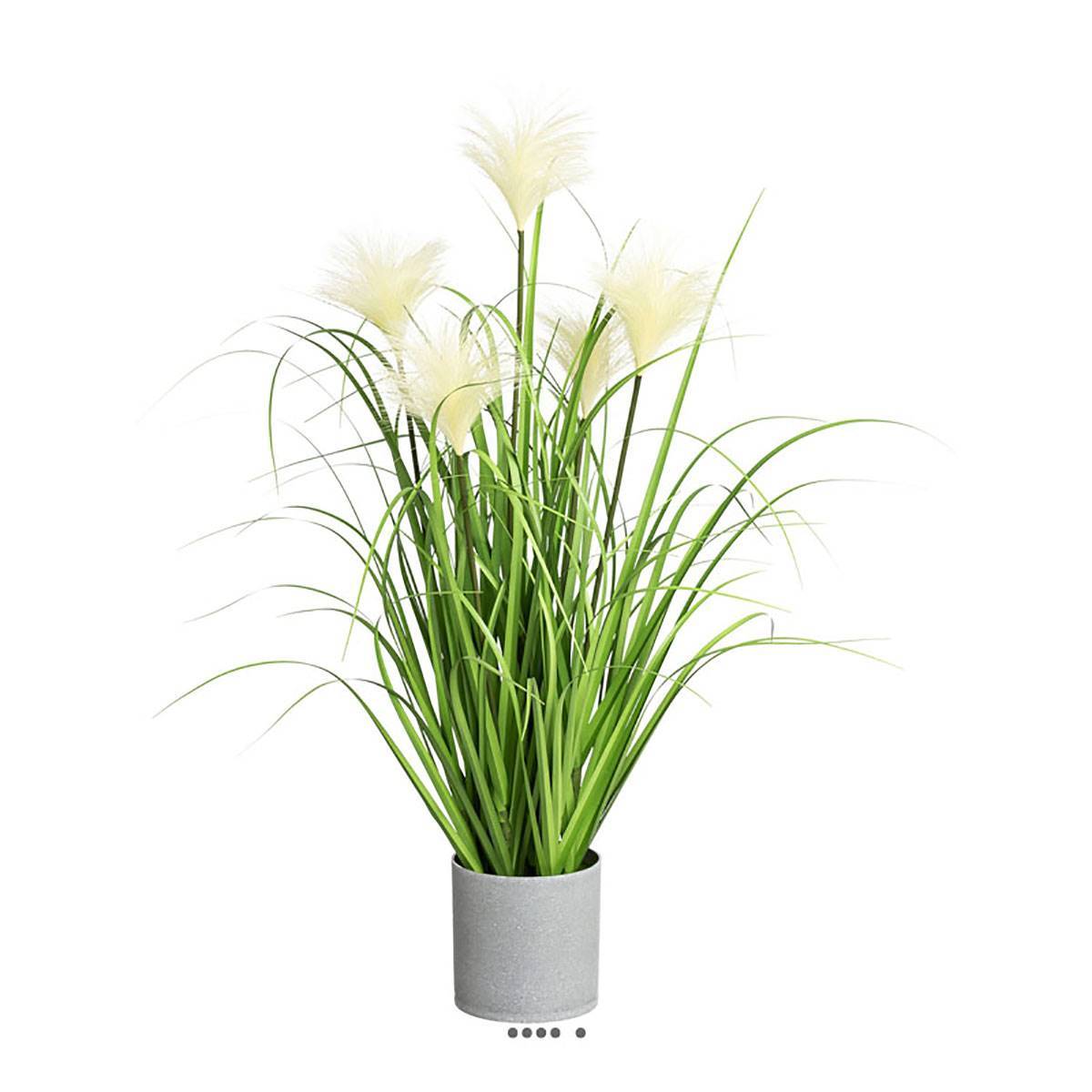 Artificielles - Herbe artificielle touffe en pot avec ses chatons H 66 cm - Imagen 1