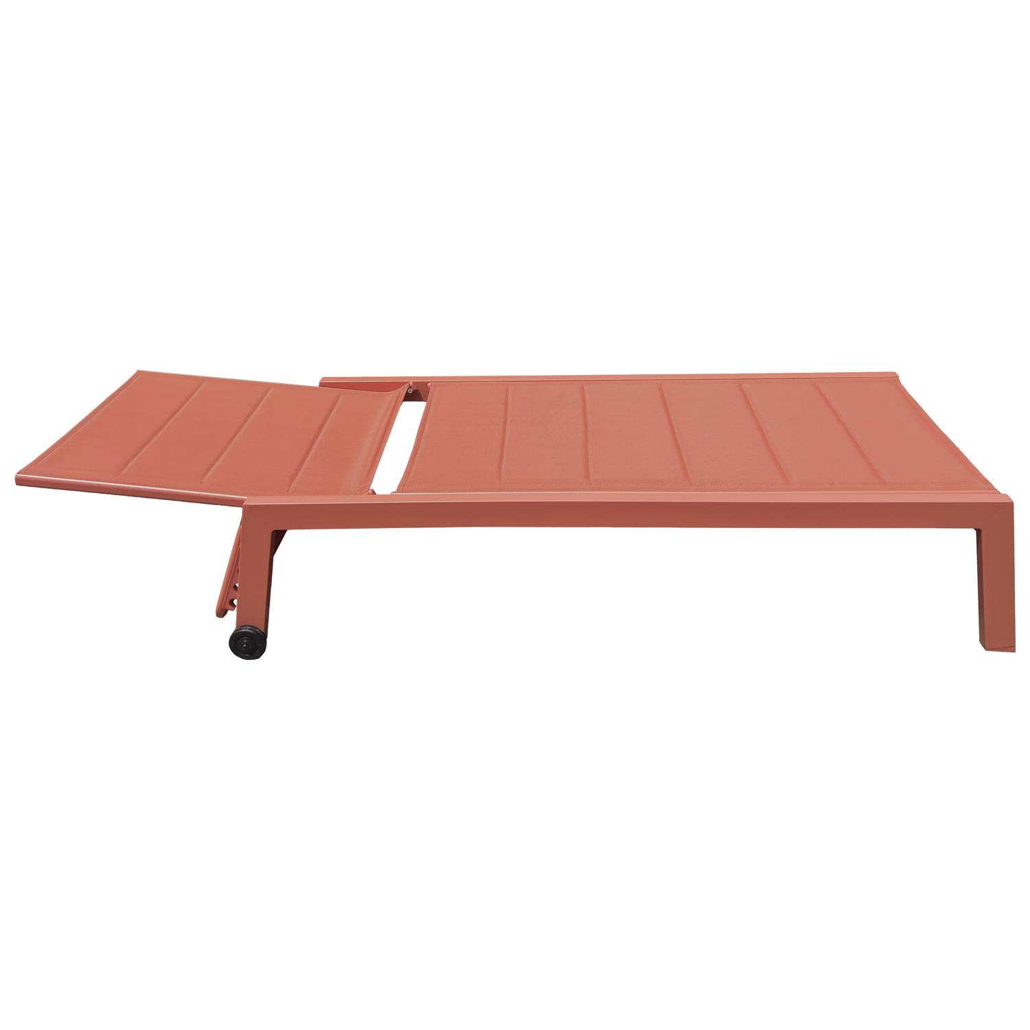 Happy Garden - Bain de soleil BARBADOS en textilène terracotta - aluminium terracotta - HAPPY GARDEN - Imagen 4