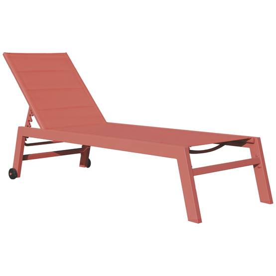 Bain de soleil BARBADOS en textilène terracotta - aluminium terracotta - HAPPY GARDEN - Image 1