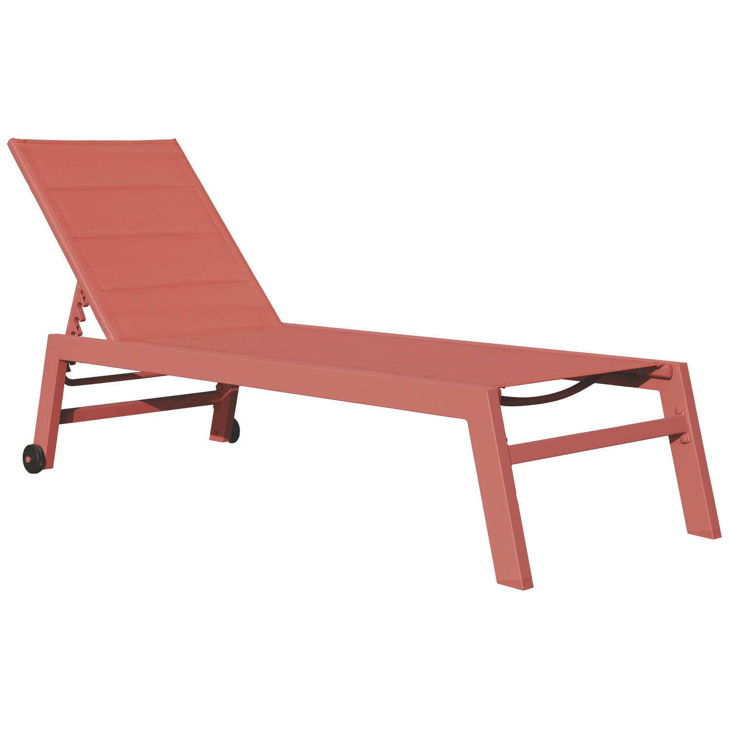 Bain de soleil BARBADOS en textilène terracotta - aluminium terracotta - HAPPY GARDEN - Image 1