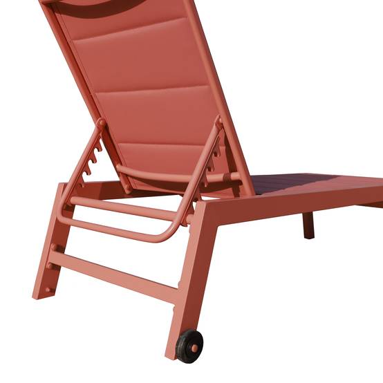 Bain de soleil BARBADOS en textilène terracotta - aluminium terracotta - HAPPY GARDEN - Image 5