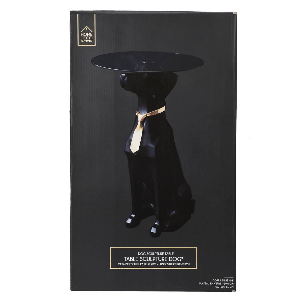 The Home Deco Factory - Table basse déco chien assis plateau en verre 66 cm - Image 7
