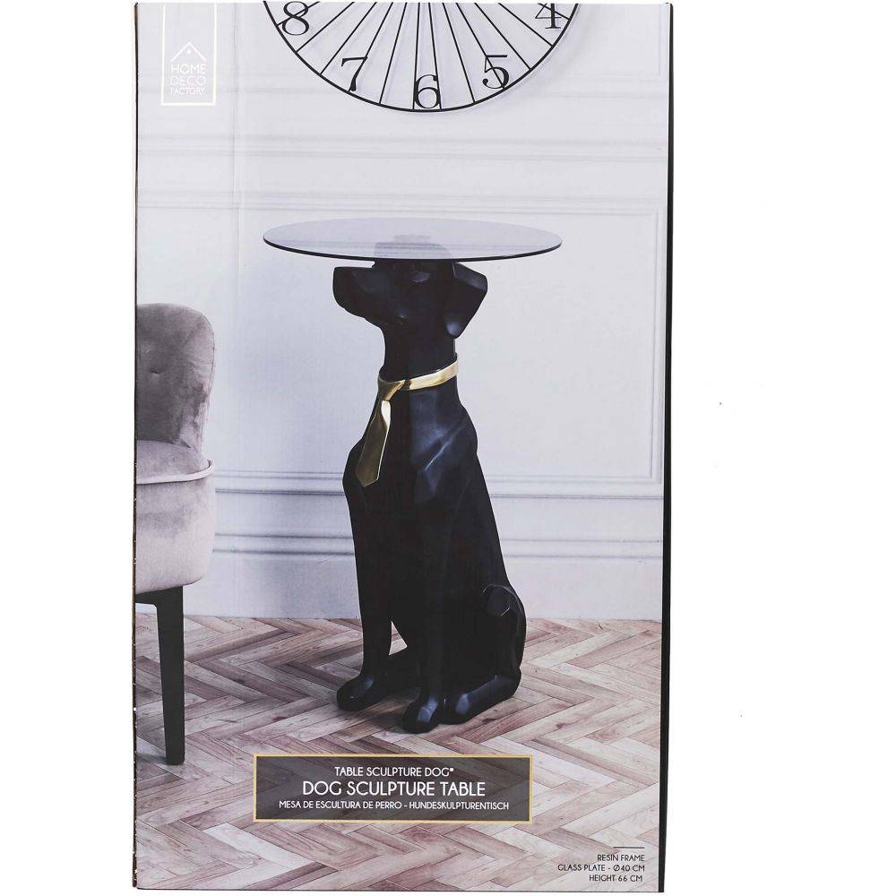 The Home Deco Factory - Table basse déco chien assis plateau en verre 66 cm - Image 4
