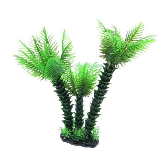 Palmier décoration trio, H 26 cm, pour aquarium - Image 1