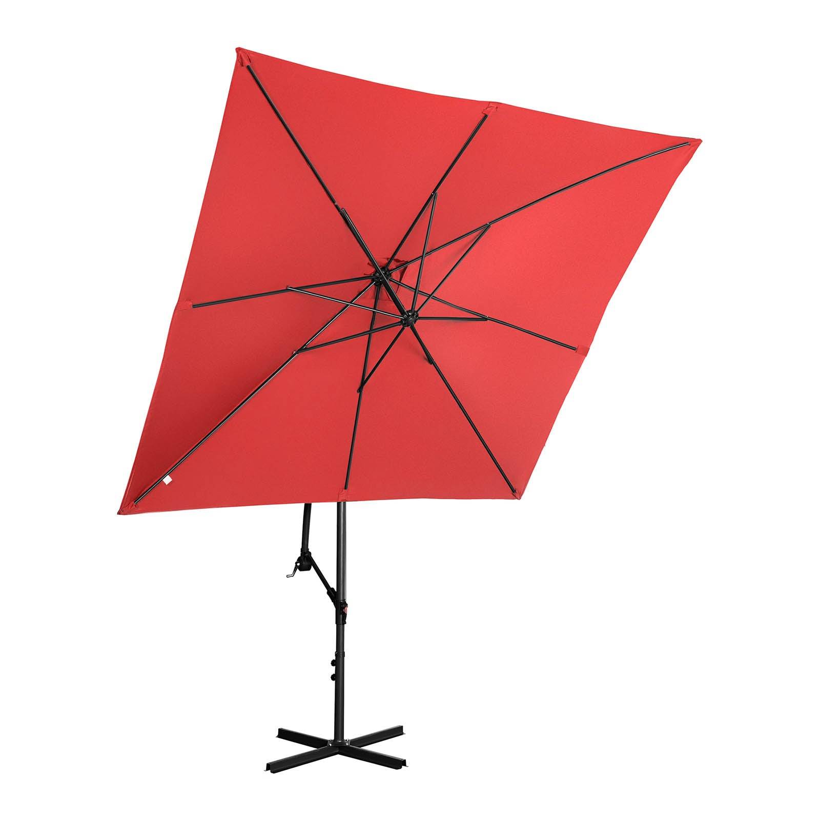 Helloshop26 - Parasol déporté - Rouge - Rectangulaire - 250 x 250 cm - Inclinable - Imagen 3