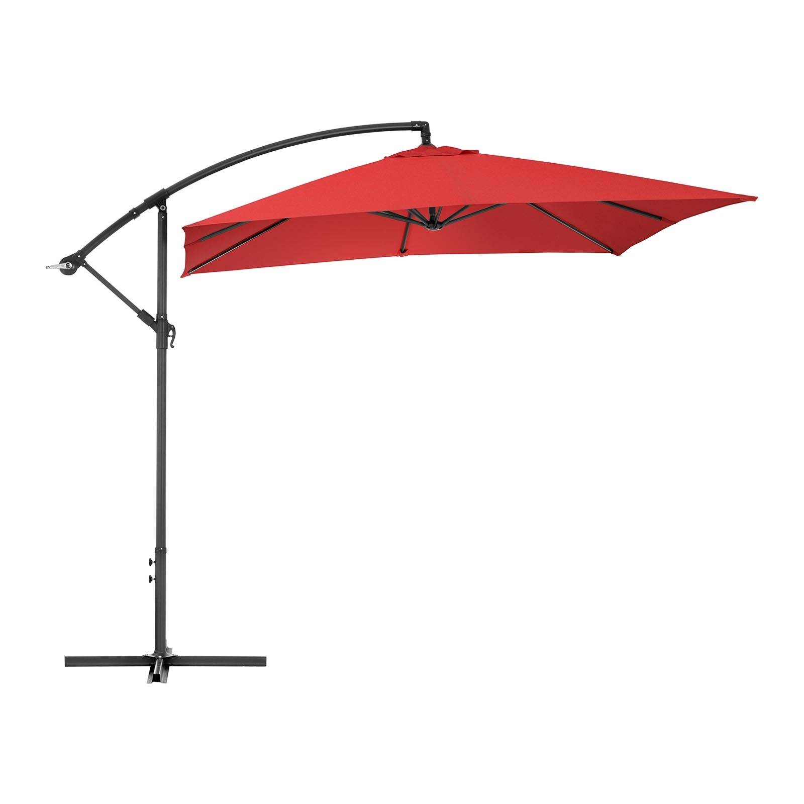 Helloshop26 - Parasol déporté - Rouge - Rectangulaire - 250 x 250 cm - Inclinable - Imagen 2