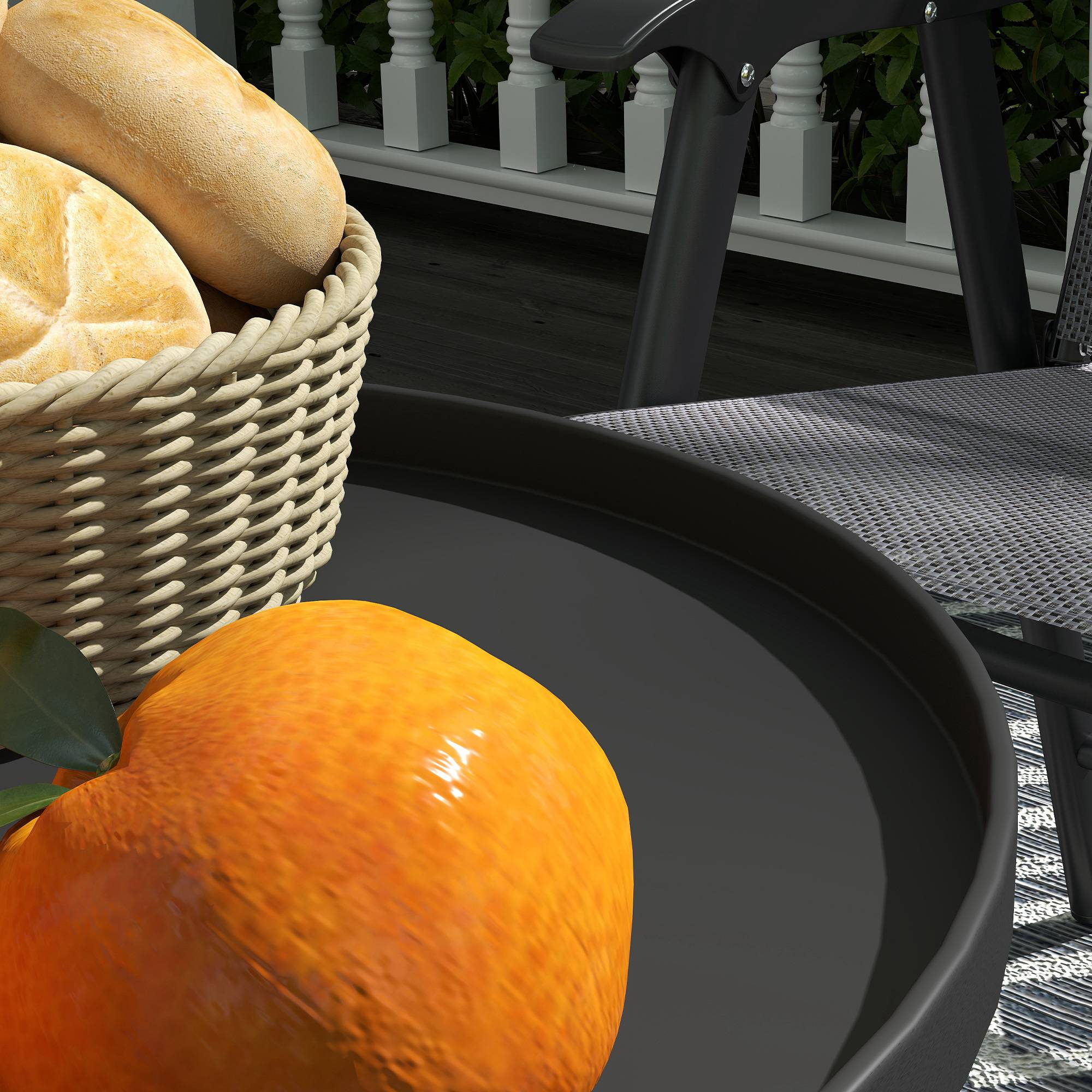 Table de jardin - Outsunny - ronde - 2 niveaux - pour terrasse, salon, balcon - en métal - jaune - Jardin