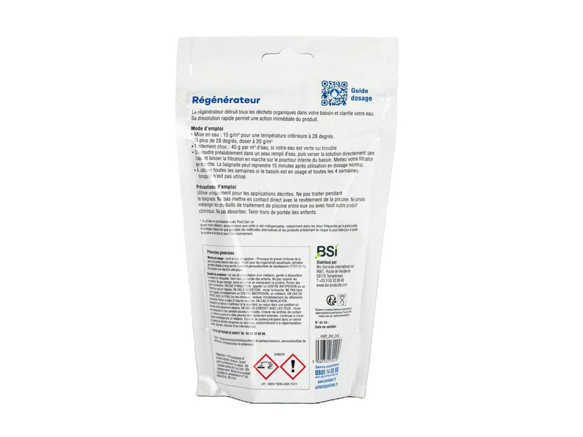 Poolsan - BSI - Pack PooLSan - Recharge Sans Chlore - Régénérateur pour Désinfection Eau Piscine ou Spa - Sachet 800g - Imagen 2