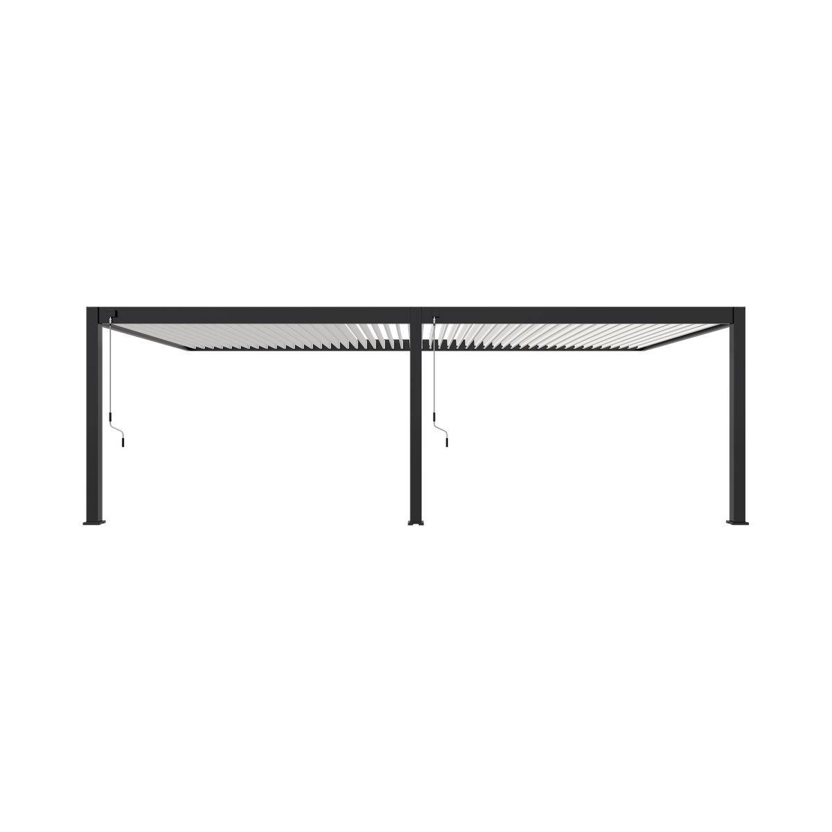 Direct Abris - Pergola Bioclimatique Aluminium Adossée 32m² - 4x8m - Kit LED Inclus - Anthracite - 50 lames en Aluminium a 120 degrés - ELIOS - Image 3