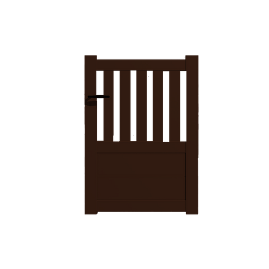 Portail Packit - Portillon alu modèle semi-ajouré en kit dim. L.1000 (entre piliers) x H.1300 mm Marron (RAL 1247)