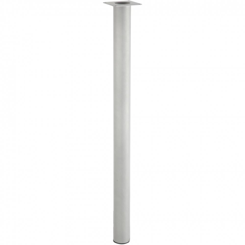 Centrale Brico - Lot de 4 pieds de table cylindrique fixes métal époxy gris, 71 cm