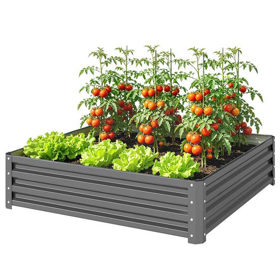 PANGIVO - Carré potager acier galvanisé gris clair 120 x 120 x 30 cm - PANGIVO - Image 2