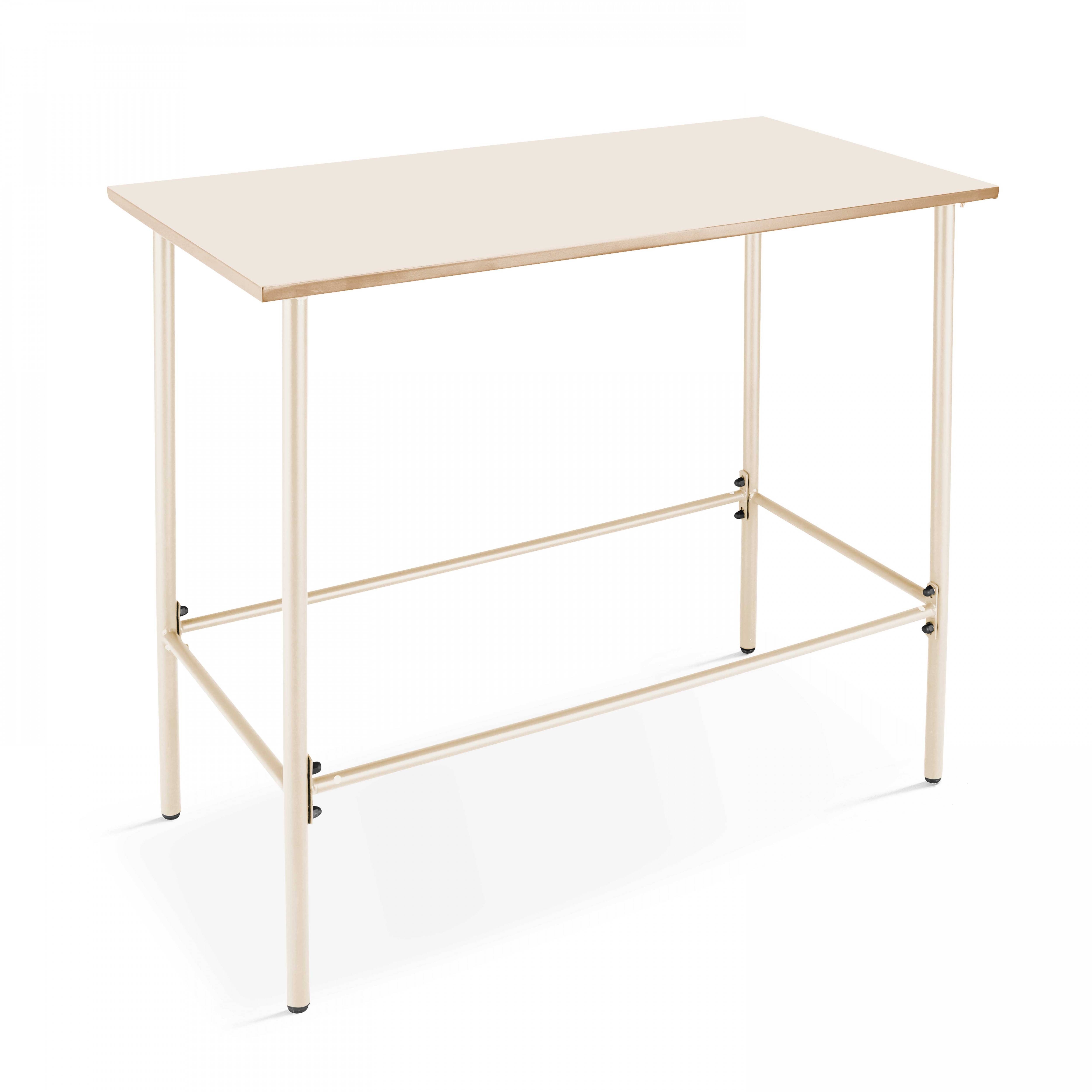 Oviala - Ensemble table haute de jardin et 6 chaises en métal ivoire Palavas - Oviala - Imagen 4