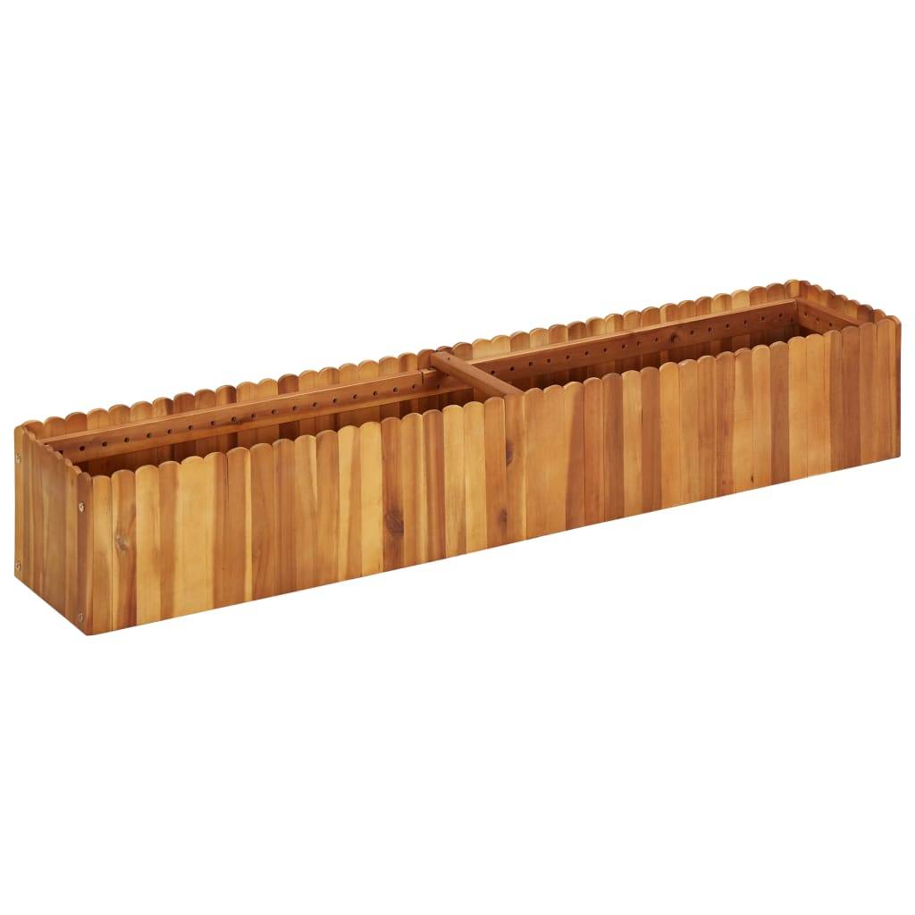 Helloshop26 - Jardinière lit surélevé plantes fleurs jardin 150 x 30 x 25 cm bois massif d'acacia - Imagen 1
