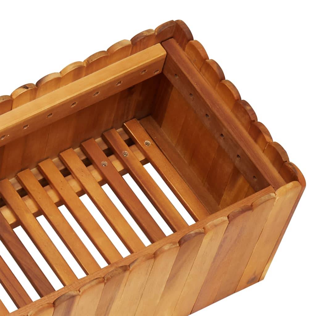 Helloshop26 - Jardinière lit surélevé plantes fleurs jardin 150 x 30 x 25 cm bois massif d'acacia - Imagen 5