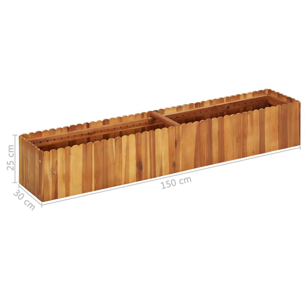 Helloshop26 - Jardinière lit surélevé plantes fleurs jardin 150 x 30 x 25 cm bois massif d'acacia - Imagen 6