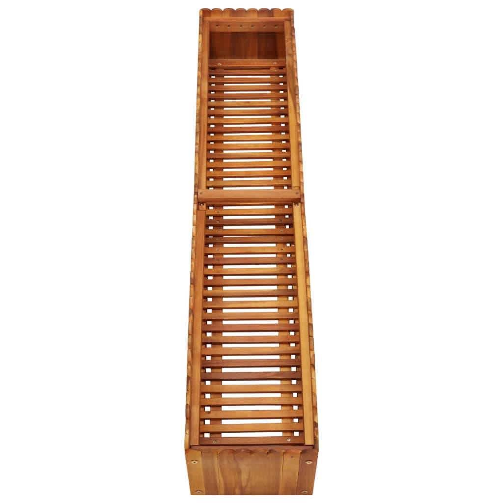 Helloshop26 - Jardinière lit surélevé plantes fleurs jardin 150 x 30 x 25 cm bois massif d'acacia - Imagen 4