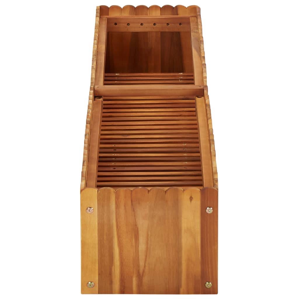 Helloshop26 - Jardinière lit surélevé plantes fleurs jardin 150 x 30 x 25 cm bois massif d'acacia - Imagen 3