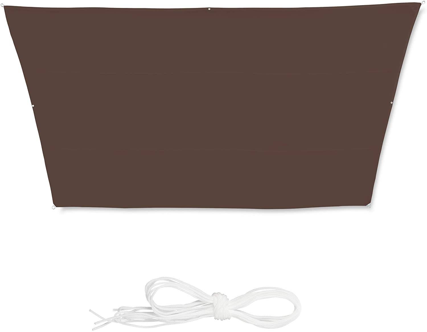 Helloshop26 - Voile d'ombrage trapèze 3 x 5,5 x 4 m brun - Imagen 1