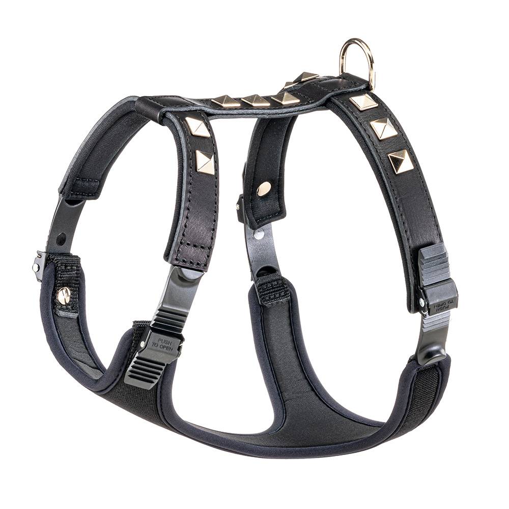Ferplast - Harnais pour Chiens GIOTTO LUXOR MEDIUM, en Cuir Véritable avec Clous Argentés - Imagen 1