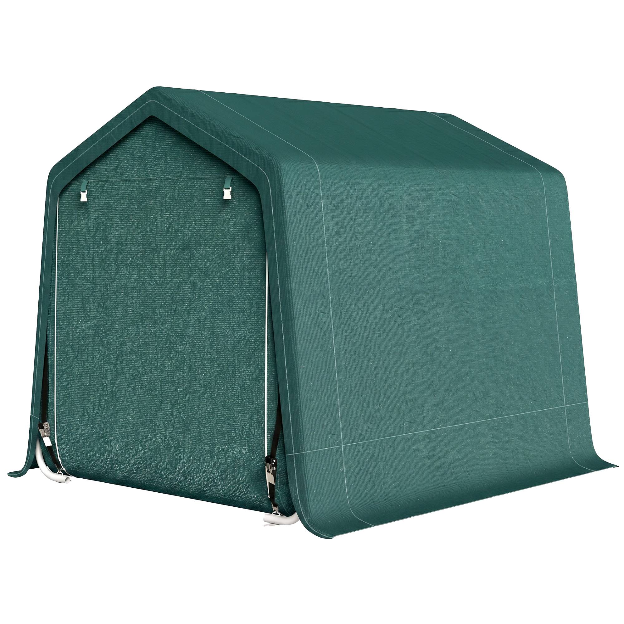 Tente de jardin extérieure de 2,4 x 2 x 2 m, abri de jardin avec 2 portes zippées, imperméable, résistante aux UV, verte - Image 2