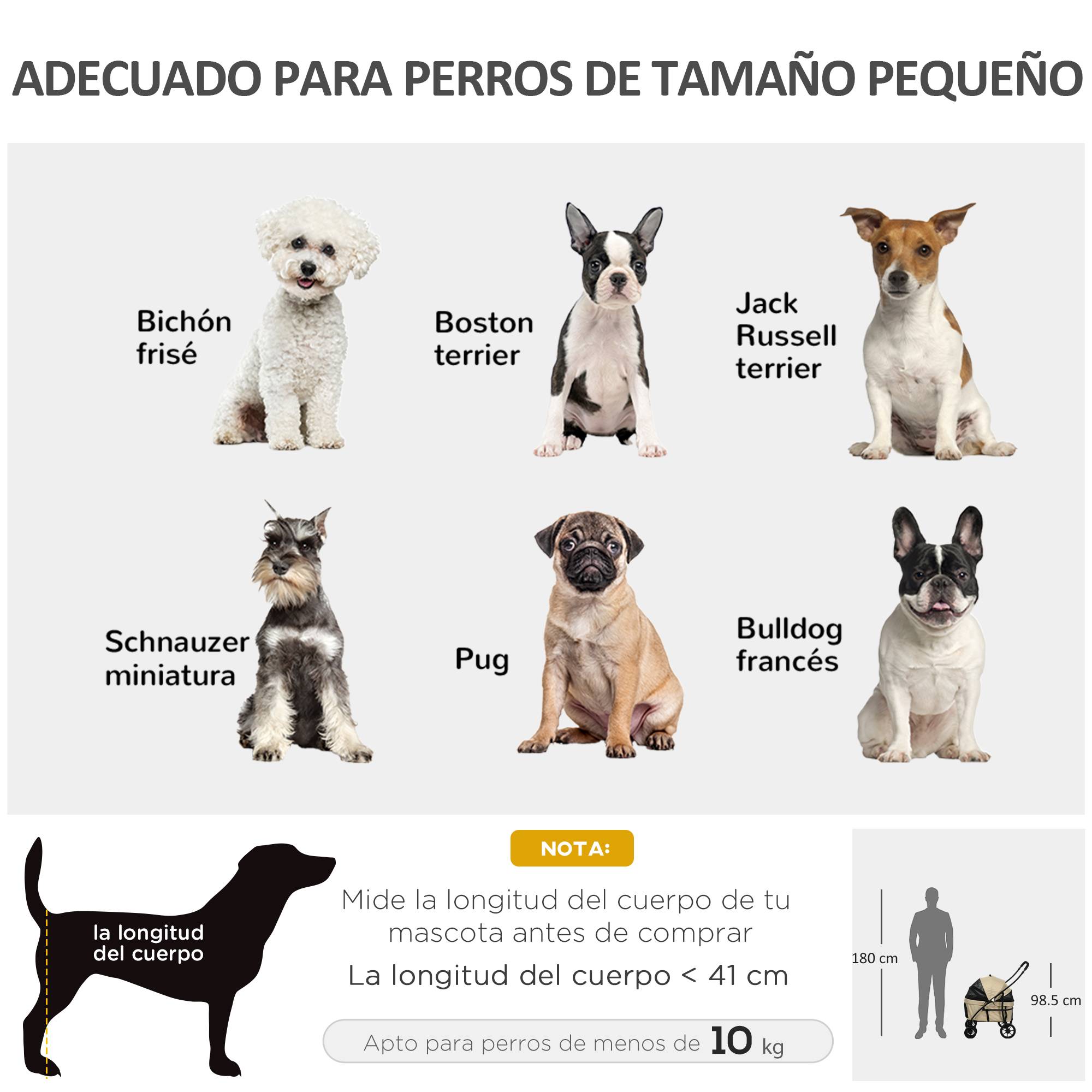 Poussette pour chien acier nacelle détachable pliable avec coussin 81x68x98cm kaki - ComfortXL Outdoor Living - Image 6