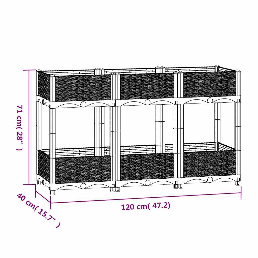 Prolenta Premium - Jardinière polypropylène gris 120 x 40 x 71 cm - Prolenta premium p356.5 - Image 7