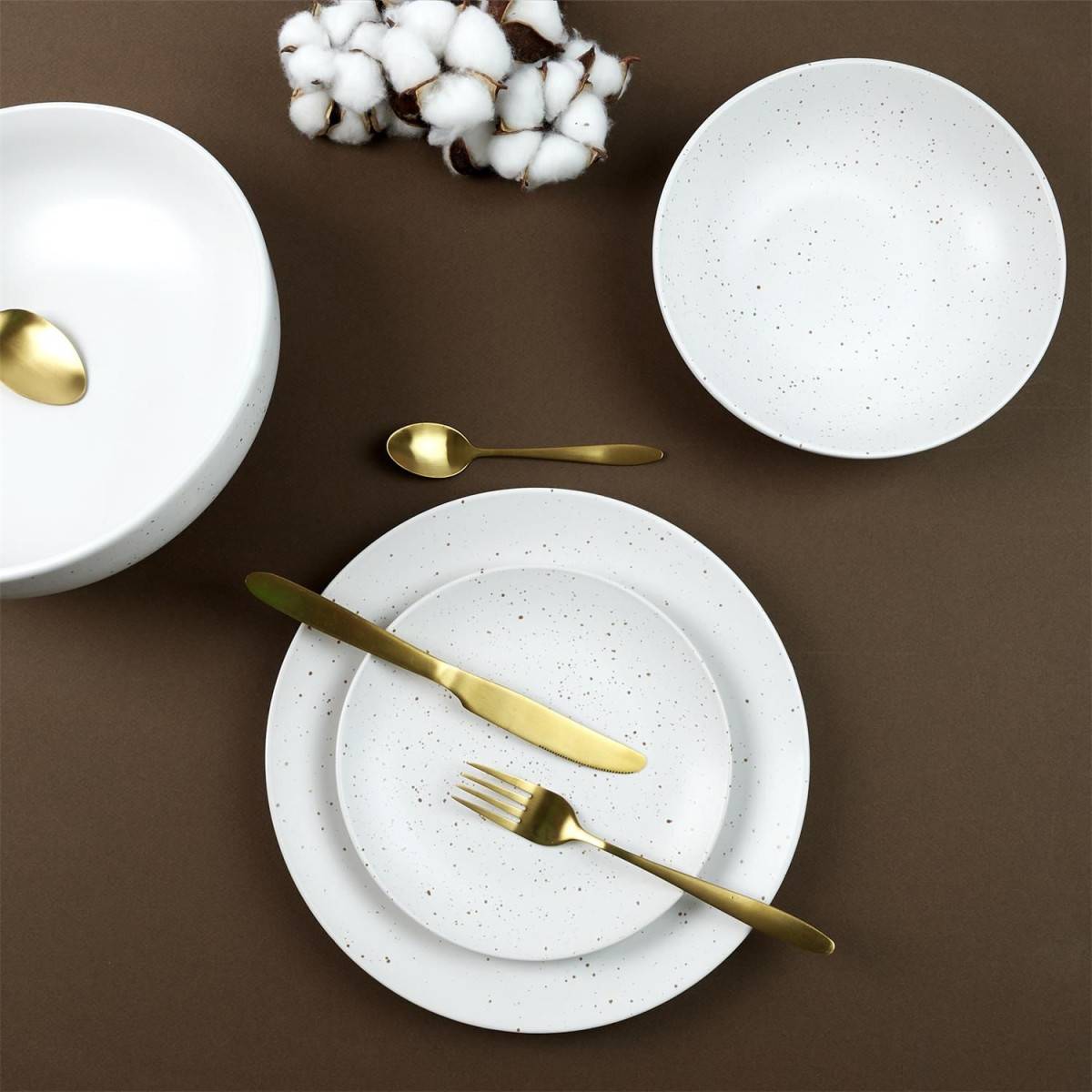 The Home Deco Factory - Service de table 18 pièces en grès Portofino - Imagen 5