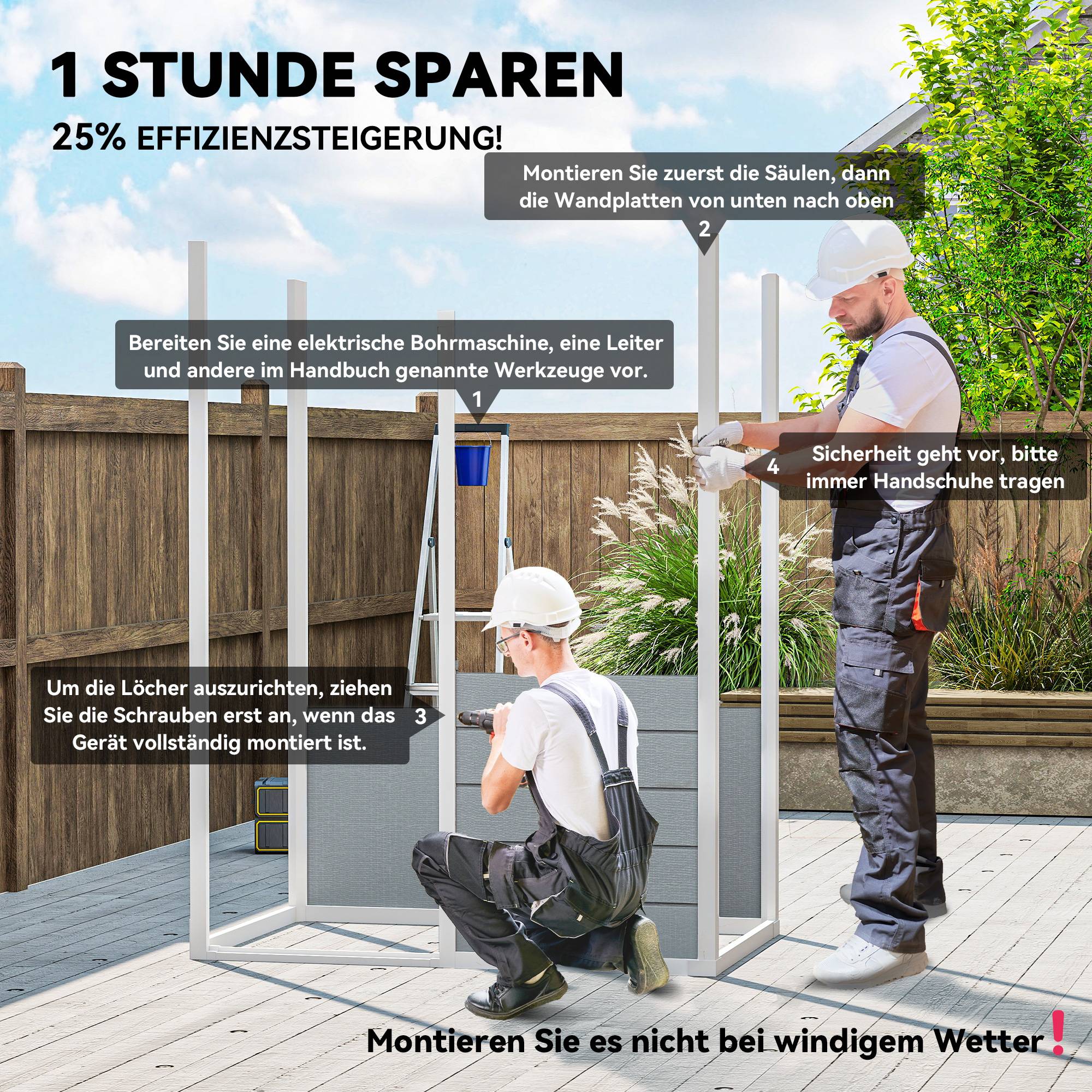 Abri de jardin plastique 1,14 m² 151x92x193 cm toit monopente plancher fenêtre gris cabane jardin rangement extérieur - Image 6