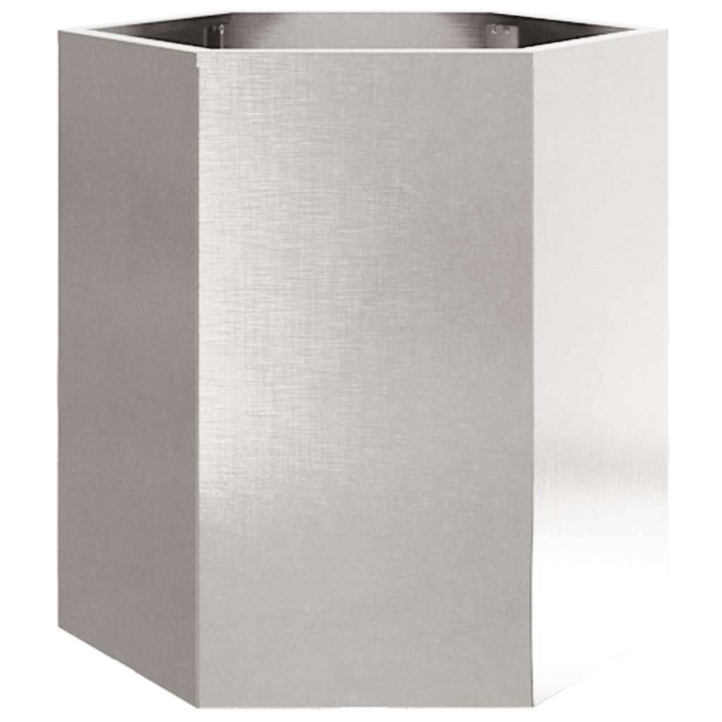 Jardinière hexagonale acier inoxydable argent 46 x 40 x 45 cm - PANGIVO - Image 6