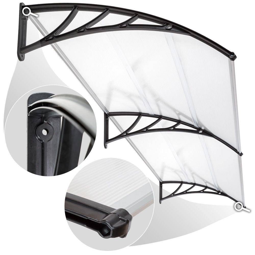 Helloshop26 - Auvent porte marquise abris de jardin moderne polycarbonate 300 cm - Imagen 2